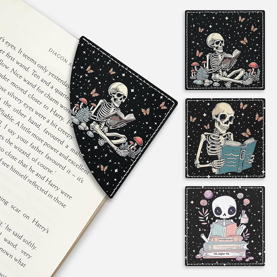 Skeleton Book Corner Bookmarks